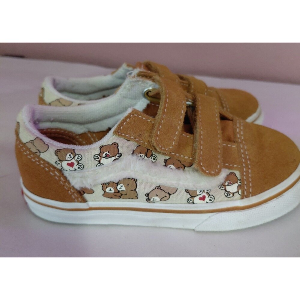 Vans Old Skool Brown Suede Canvas Toddler Shoes Size 9 Unisex - Picture 2 of 7